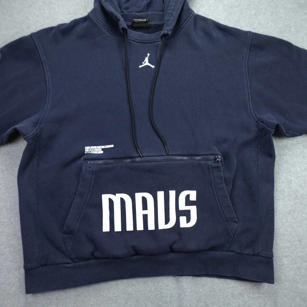 Dallas Mavericks Hoodie Mens Large Navy Courtside Statement‎ Edition Jordan NBA